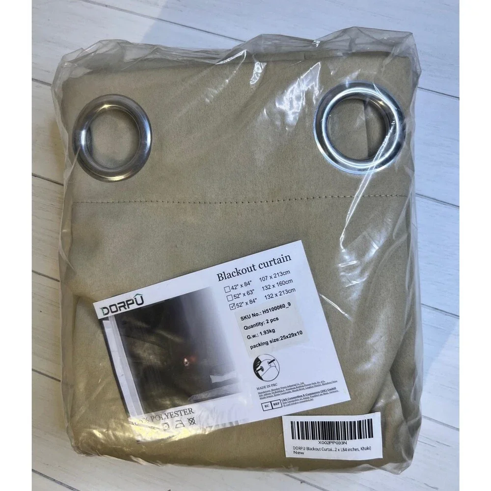 Blackout Curtains for Bedroom Beige 84 Inches Long Privacy & Noise Reducing